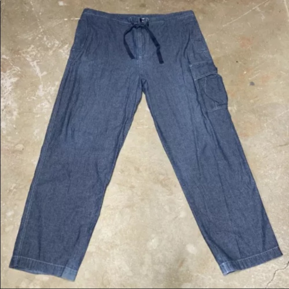 Nautica Explorer Blue Denim Chambray Cargo Lounge Beach Pants Size XL L32